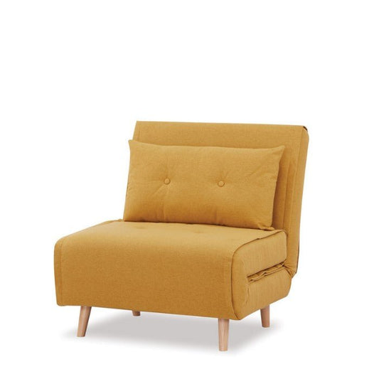 Haru 1 Seater Sofa Bed - Mustard Fabric - Paulas Home & Living
