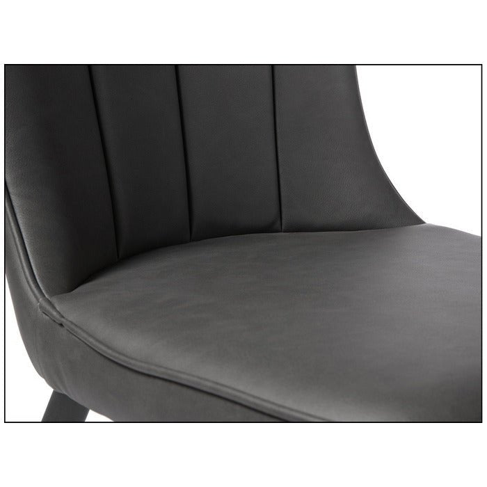 Hudson Dining Chair - Dark Grey PU - Paulas Home & Living