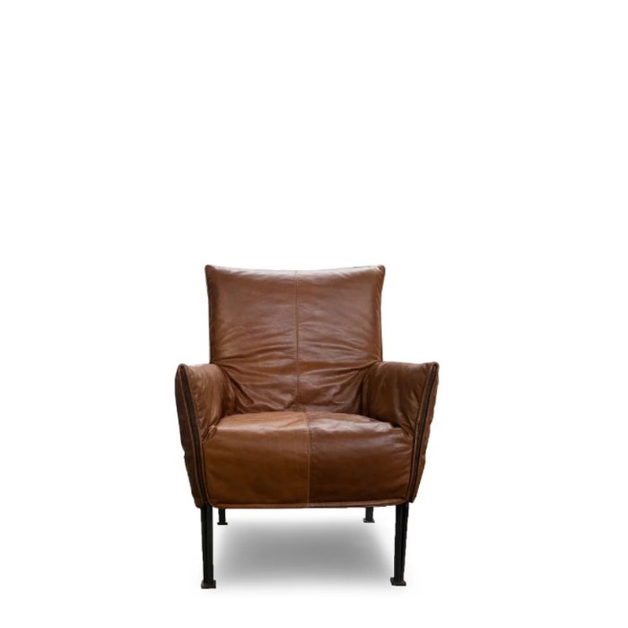 Hugo Steel Armchair - Leather - Paulas Home & Living
