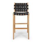 Indo Barstool High Back - Woven - Black - Paulas Home & Living