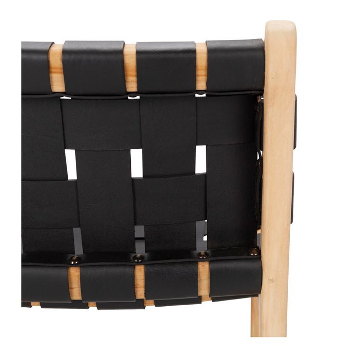 Indo Barstool High Back - Woven - Black - Paulas Home & Living