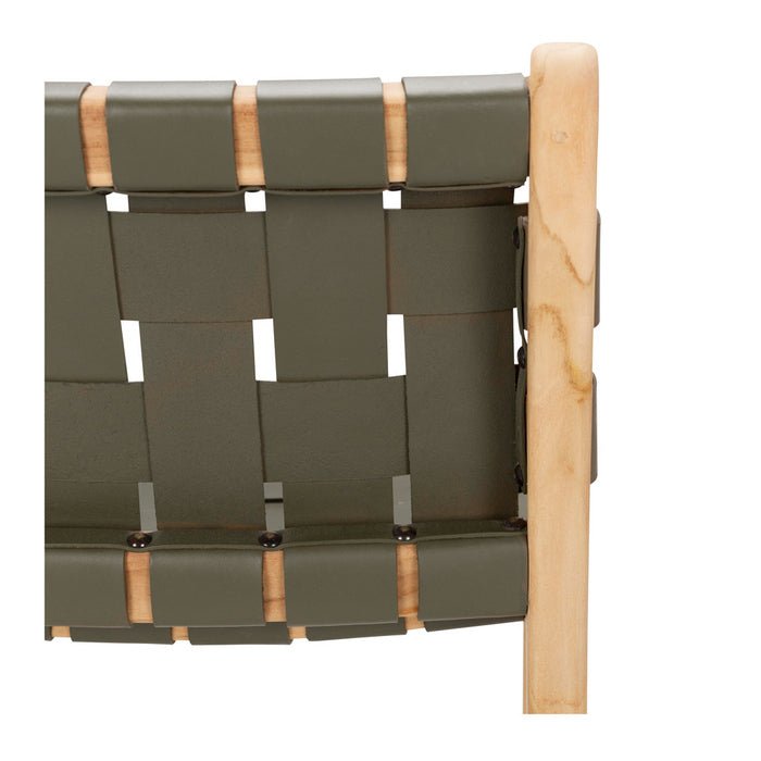 Indo Barstool High Back - Woven - Olive - Paulas Home & Living