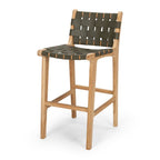 Indo Barstool High Back - Woven - Olive - Paulas Home & Living