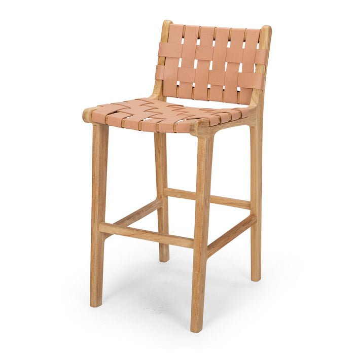 Indo Barstool High Back - Woven - Plush - Paulas Home & Living