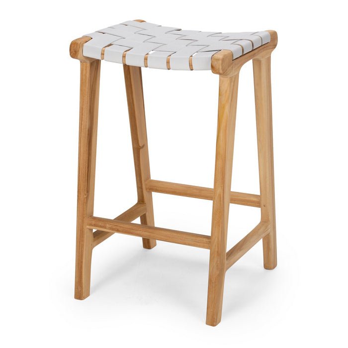 Indo Barstool - Woven - Duck Egg Grey - Paulas Home & Living