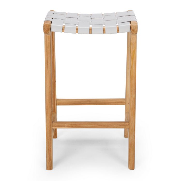Indo Barstool - Woven - Duck Egg Grey - Paulas Home & Living