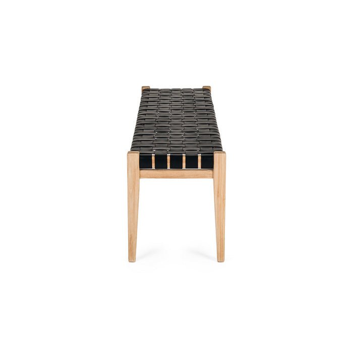 Indo Bench Seat - Woven - Black - Paulas Home & Living