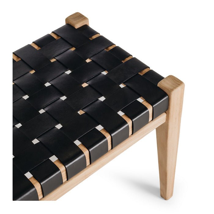 Indo Bench Seat - Woven - Black - Paulas Home & Living