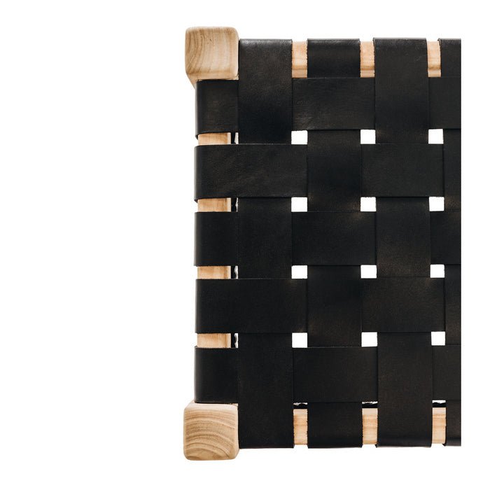 Indo Bench Seat - Woven - Black - Paulas Home & Living