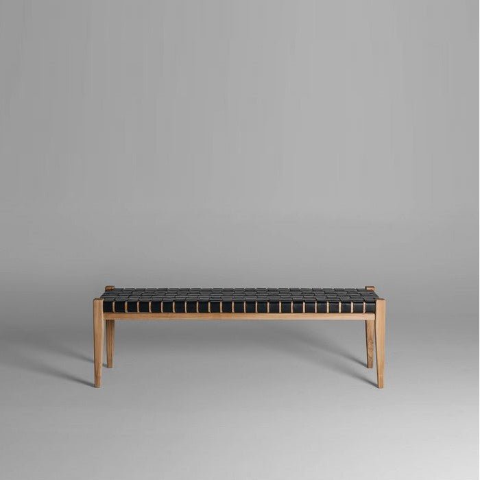 Indo Bench Seat - Woven - Black - Paulas Home & Living