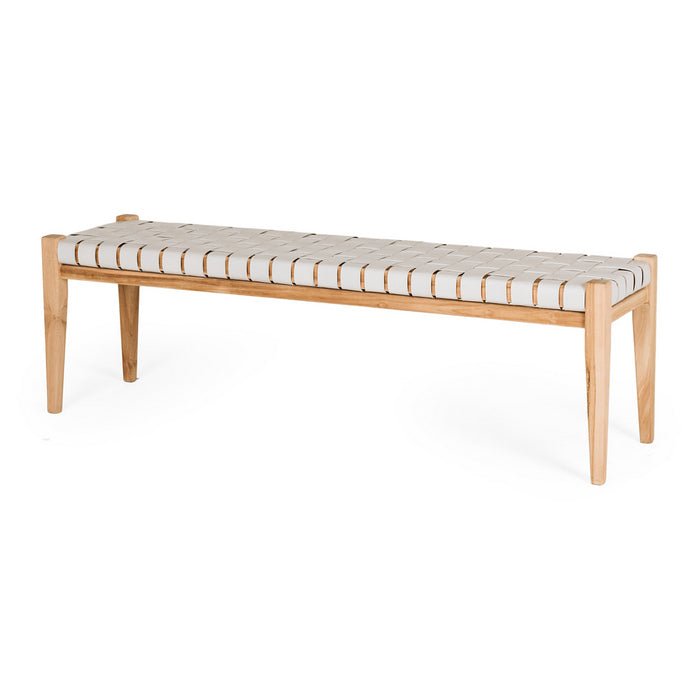Indo Bench Seat - Woven - Duck Egg - Paulas Home & Living
