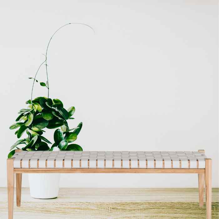 Indo Bench Seat - Woven - Duck Egg - Paulas Home & Living