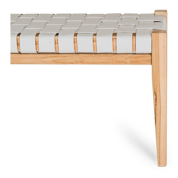 Indo Bench Seat - Woven - Duck Egg - Paulas Home & Living