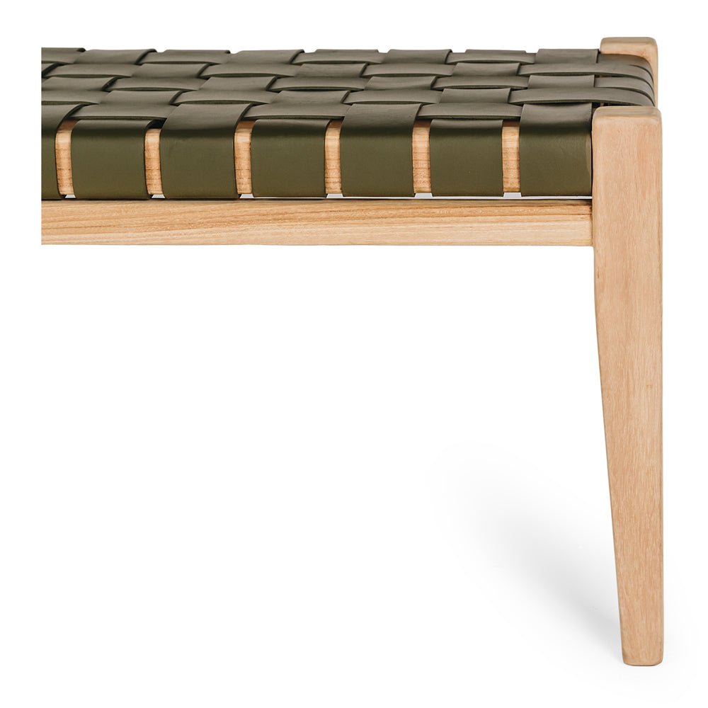 Indo Bench Seat - Woven - Olive - Paulas Home & Living