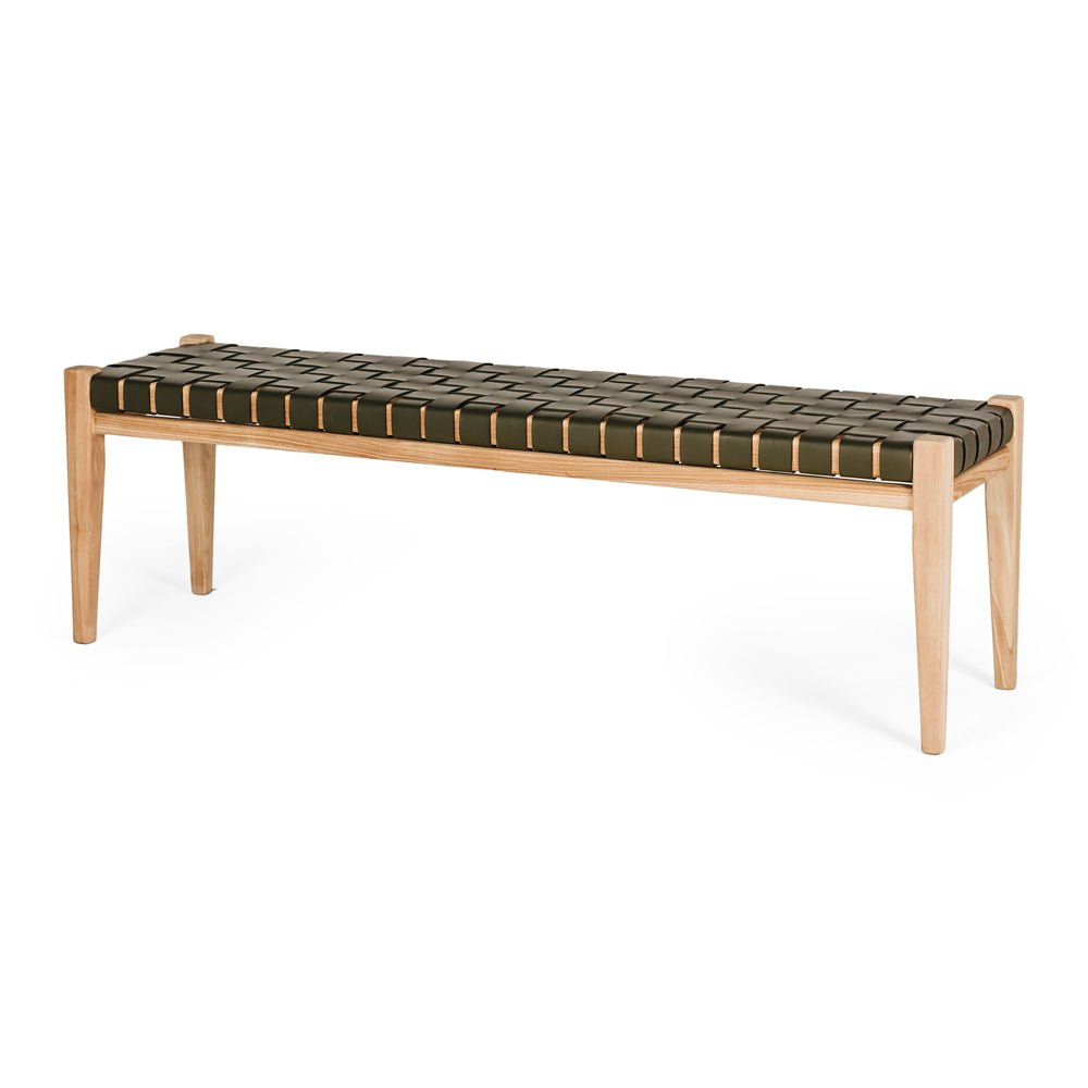 Indo Bench Seat - Woven - Olive - Paulas Home & Living
