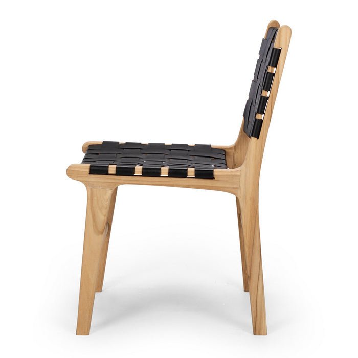 Indo Dining Chair - Woven - Black - Paulas Home & Living