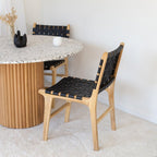 Indo Dining Chair - Woven - Black - Paulas Home & Living