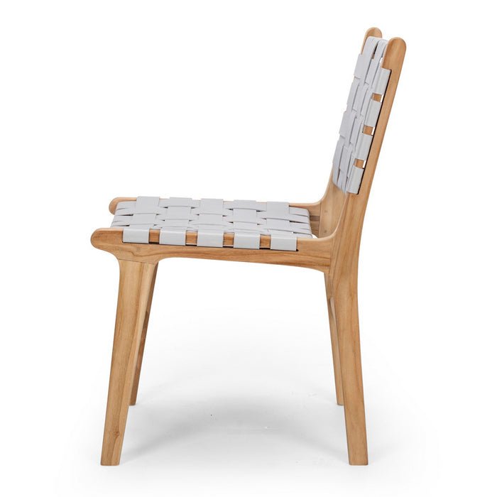 Indo Dining Chair - Woven - Duck Egg Grey - Paulas Home & Living