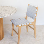 Indo Dining Chair - Woven - Duck Egg Grey - Paulas Home & Living