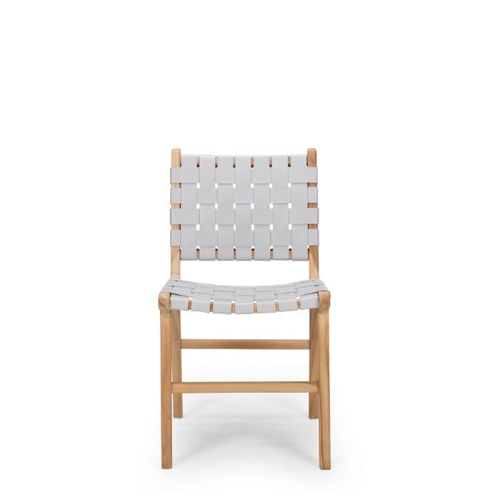 Indo Dining Chair - Woven - Duck Egg Grey - Paulas Home & Living