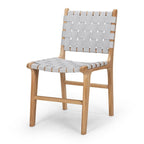 Indo Dining Chair - Woven - Duck Egg Grey - Paulas Home & Living