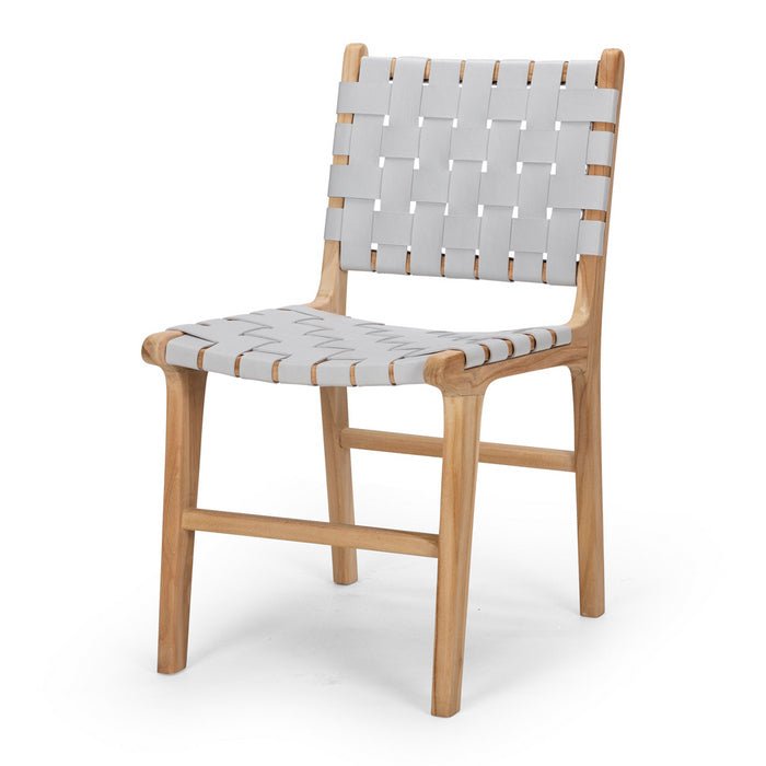 Indo Dining Chair - Woven - Duck Egg Grey - Paulas Home & Living