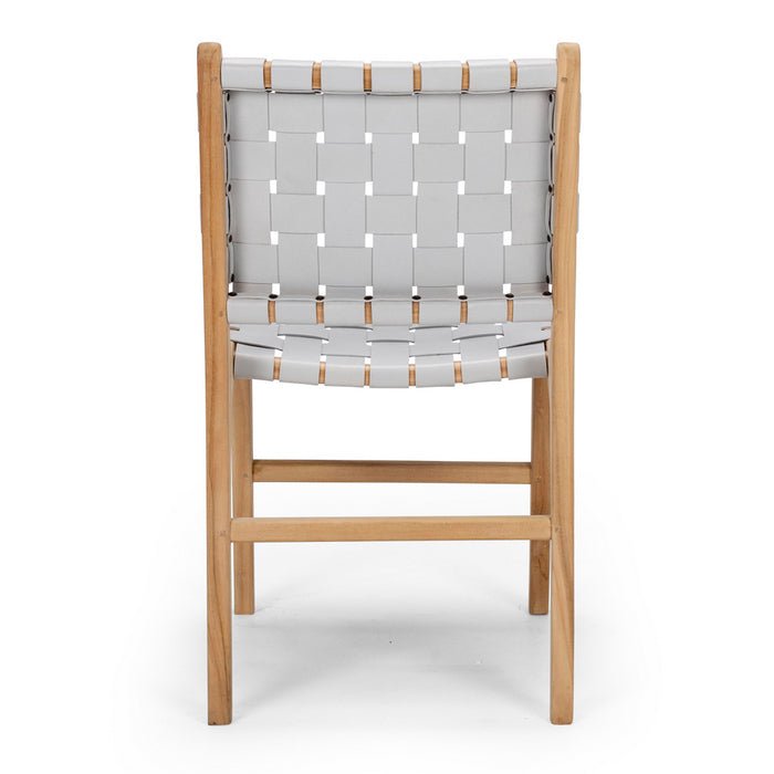 Indo Dining Chair - Woven - Duck Egg Grey - Paulas Home & Living