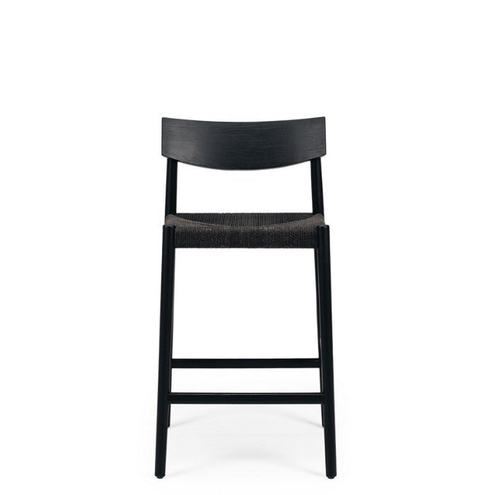 Ingrid Highback Barstool (Black Oak) Cord - Paulas Home & Living