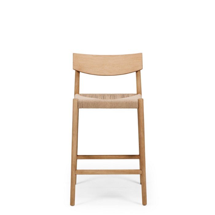 Ingrid Highback Barstool (Natural Oak) Cord - Paulas Home & Living