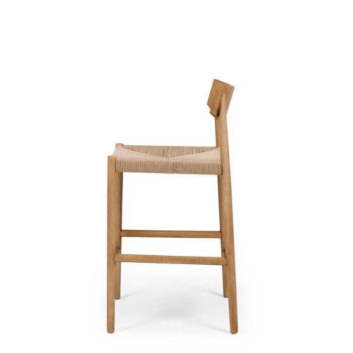 Ingrid Highback Barstool (Natural Oak) Cord - Paulas Home & Living