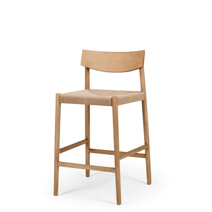 Ingrid Highback Barstool (Natural Oak) Cord - Paulas Home & Living