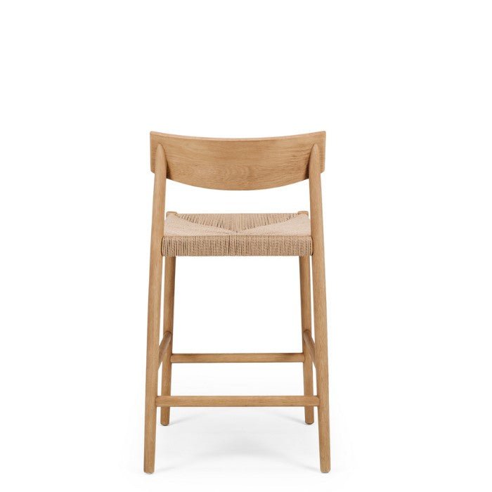 Ingrid Highback Barstool (Natural Oak) Cord - Paulas Home & Living