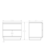Karamea Bedside 2 Drawer - (Pine) - Paulas Home & Living