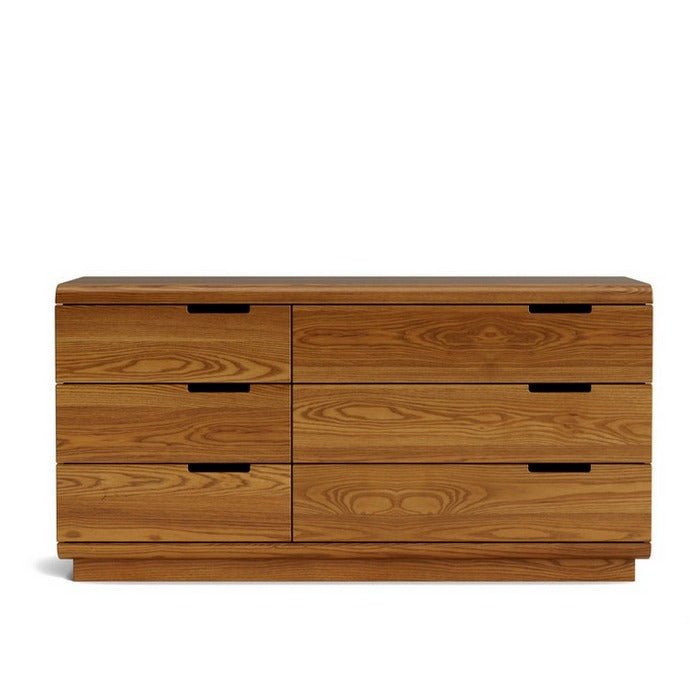 Karamea Lowboy 6 Drawer Large 1445w - With Cut Out (Ash) - Paulas Home & Living