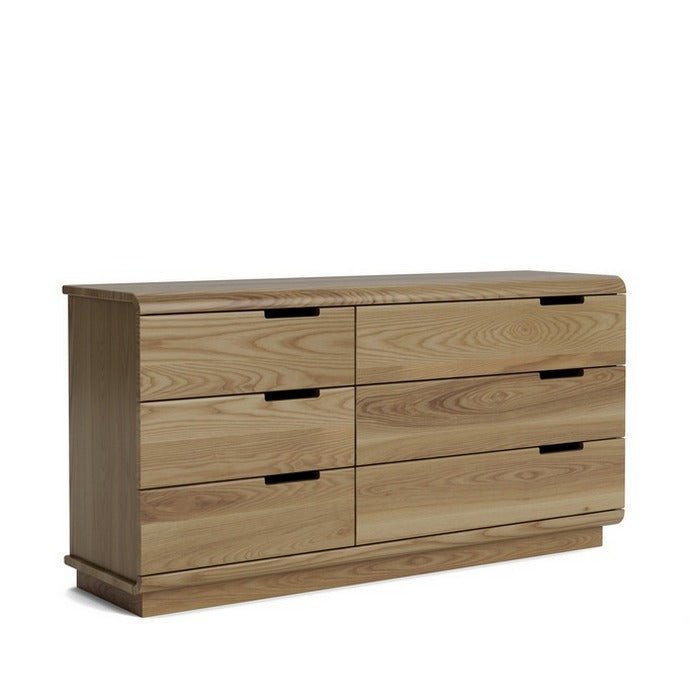 Karamea Lowboy 6 Drawer Large 1445w - With Cut Out (Ash) - Paulas Home & Living