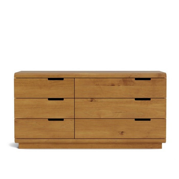 Karamea Lowboy 6 Drawer Large 1445w - With Cut Out (Pine) - Paulas Home & Living