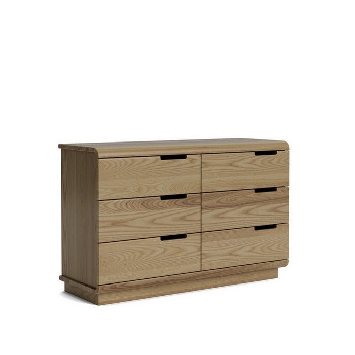 Karamea Lowboy 6 Drawer - With Cut Out (Ash) - Paulas Home & Living