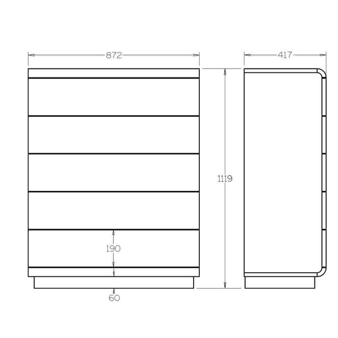 Karamea Tallboy 5 Drawer (Pine) - Paulas Home & Living