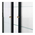 Kobe Highboard (Black Oak) Fluted Glass - Paulas Home & Living