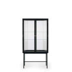 Kobe Highboard (Black Oak) Fluted Glass - Paulas Home & Living