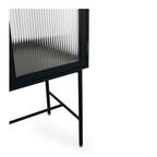Kobe Highboard (Black Oak) Fluted Glass - Paulas Home & Living