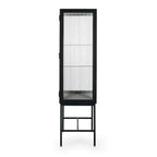 Kobe Highboard (Black Oak) Fluted Glass - Paulas Home & Living