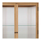 Kobe Highboard (Natural Oak) Fluted Glass - Paulas Home & Living