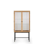 Kobe Highboard (Natural Oak) Fluted Glass - Paulas Home & Living