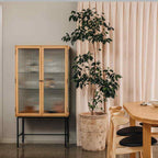 Kobe Highboard (Natural Oak) Fluted Glass - Paulas Home & Living