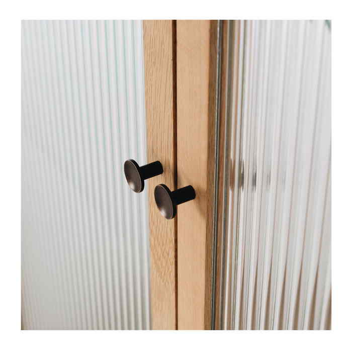 Kobe Highboard (Natural Oak) Fluted Glass - Paulas Home & Living