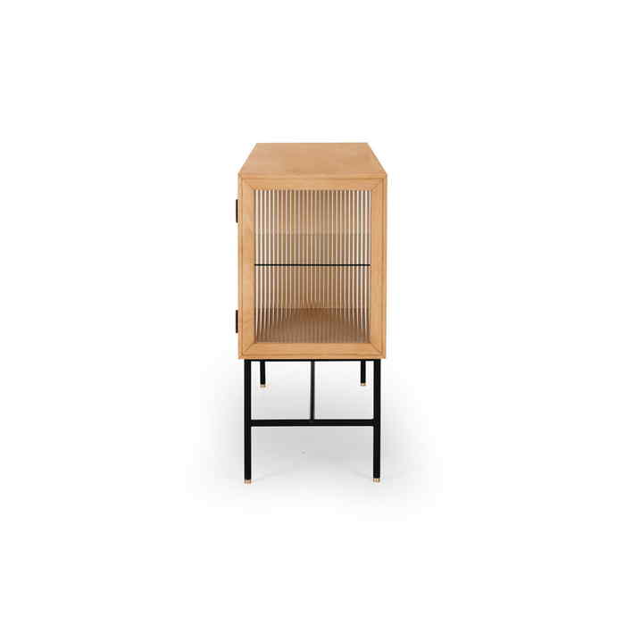 Kobe Sideboard (Natural Oak) Fluted Glass - Paulas Home & Living
