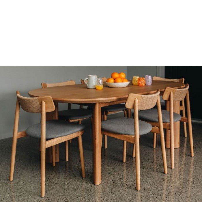 Kontur & Niles Dining Suite 2000w Fixed (7 Pce) Natural Oak - Paulas Home & Living
