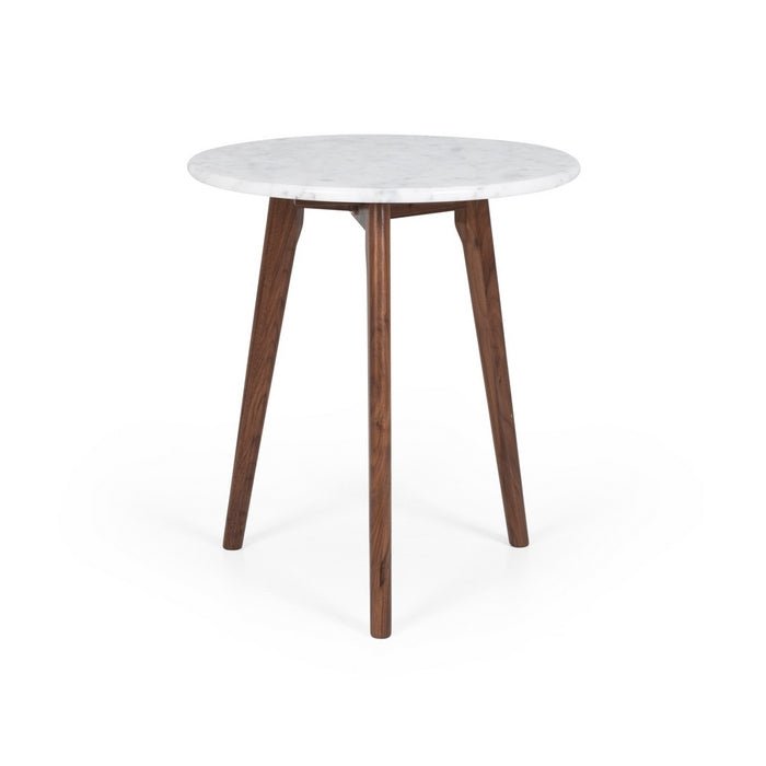 Radius Side Table - Marble - Walnut - Paulas Home & Living