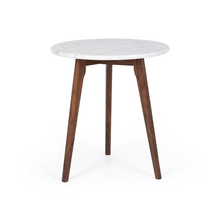 Radius Side Table - Marble - Walnut - Paulas Home & Living